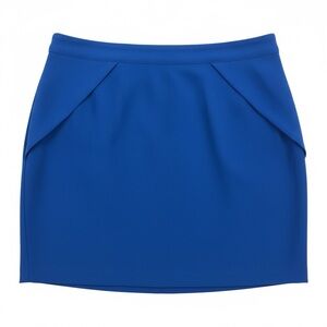 138 | Forever 21 Contemporary Royal Blue Back Zip Pleated Detail Skirt - Large